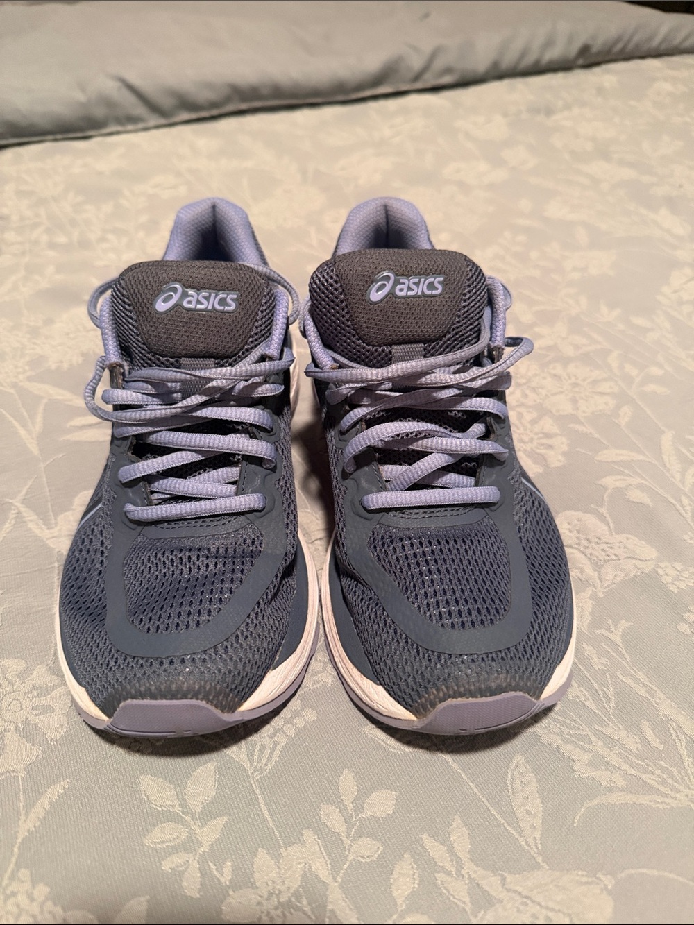 Asics Navy and Light Blue Mesh Running Shoes